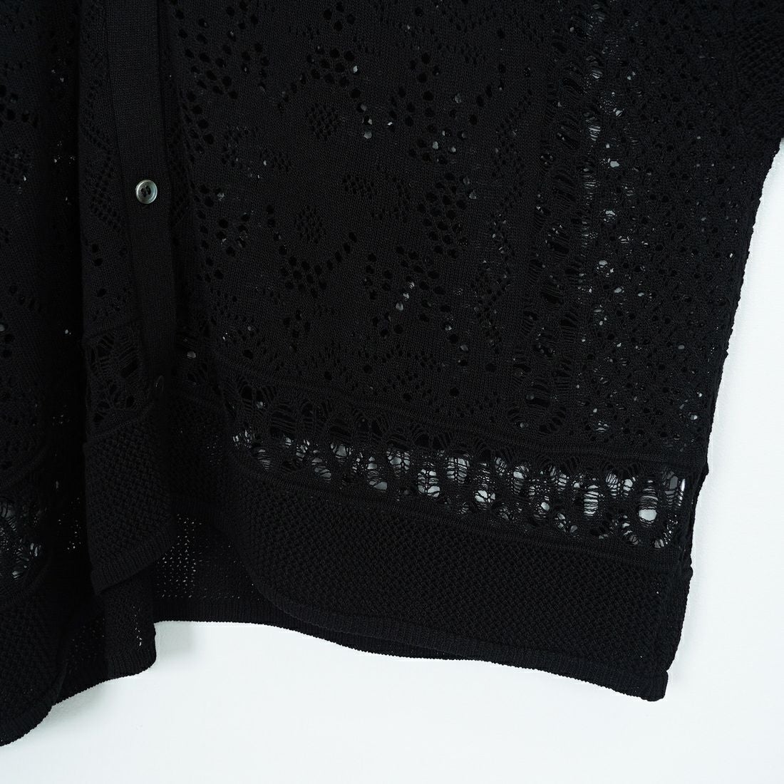 CLOCHE [クロシェ] レース編みニットシャツカーデ [51285553] ﾌﾞﾗｯｸ