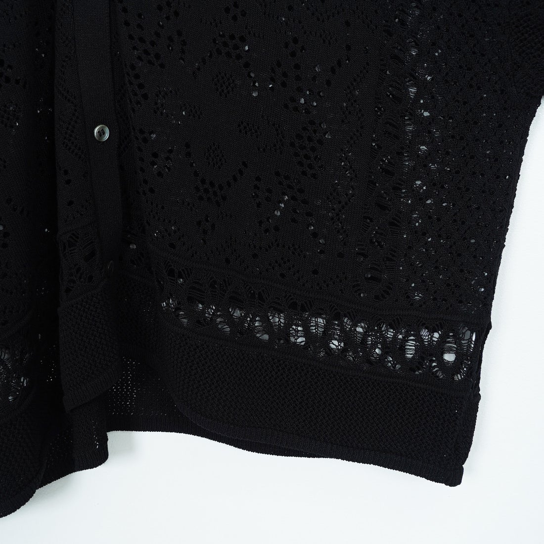 CLOCHE [クロシェ] レース編みニットシャツカーデ [51285553] ﾌﾞﾗｯｸ