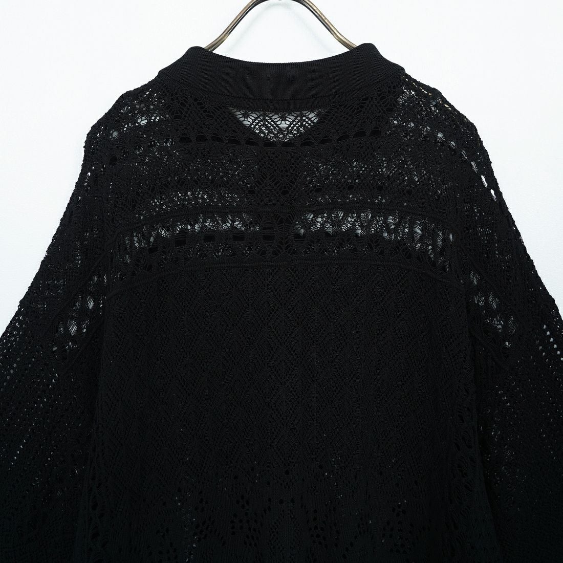 CLOCHE [クロシェ] レース編みニットシャツカーデ [51285553] ﾌﾞﾗｯｸ