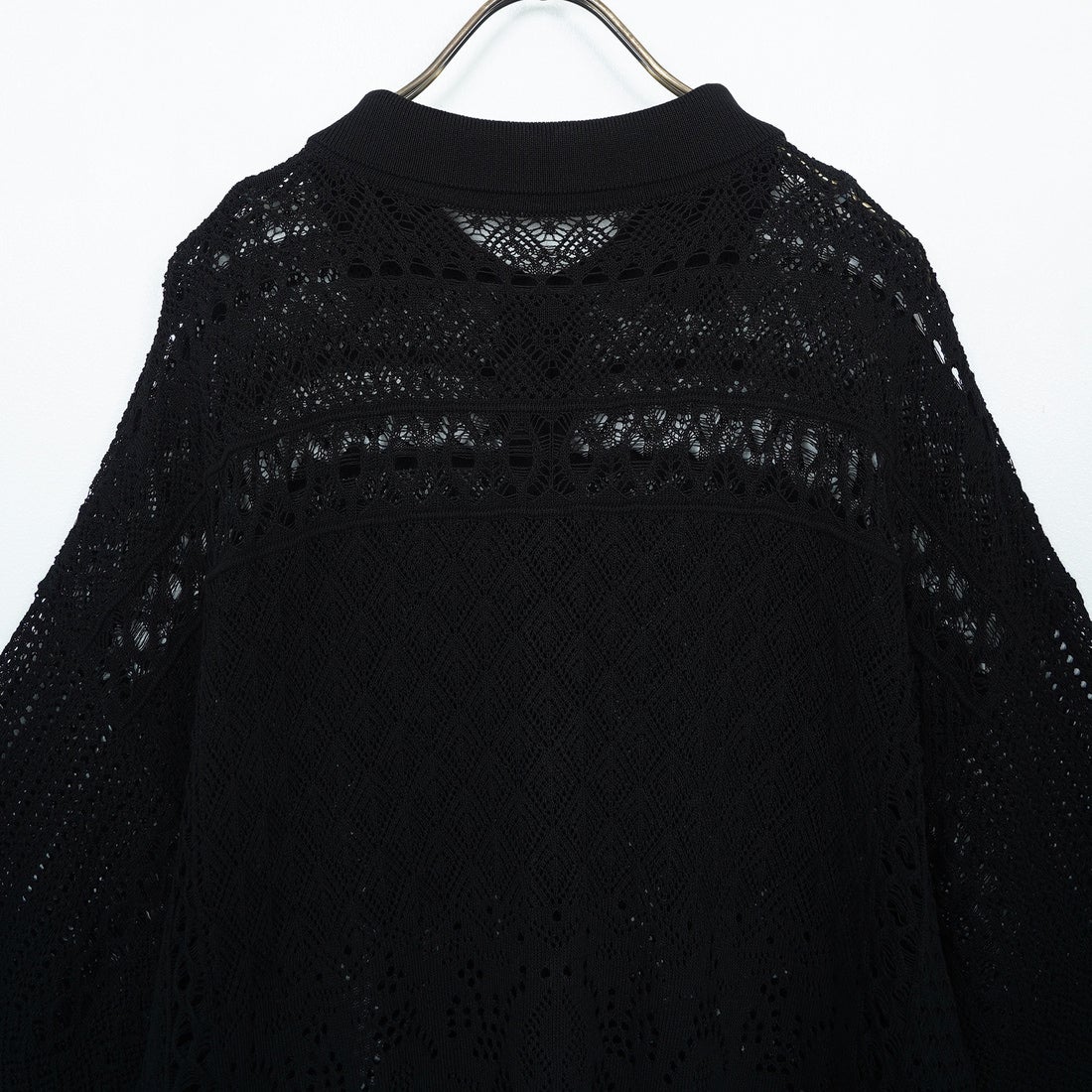 CLOCHE [クロシェ] レース編みニットシャツカーデ [51285553] ﾌﾞﾗｯｸ