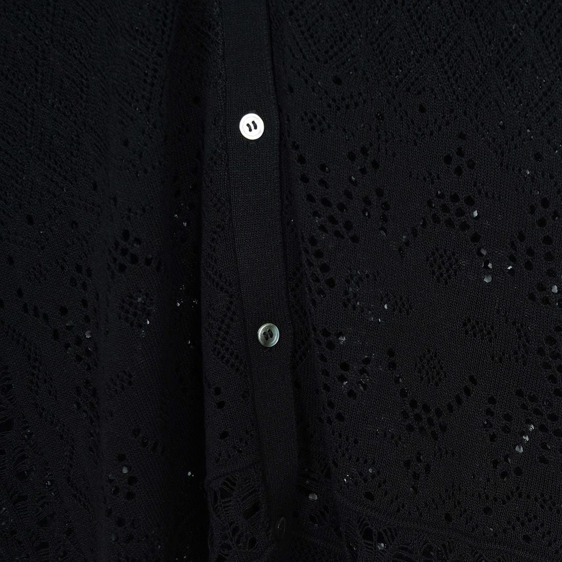 CLOCHE [クロシェ] レース編みニットシャツカーデ [51285553] ﾌﾞﾗｯｸ