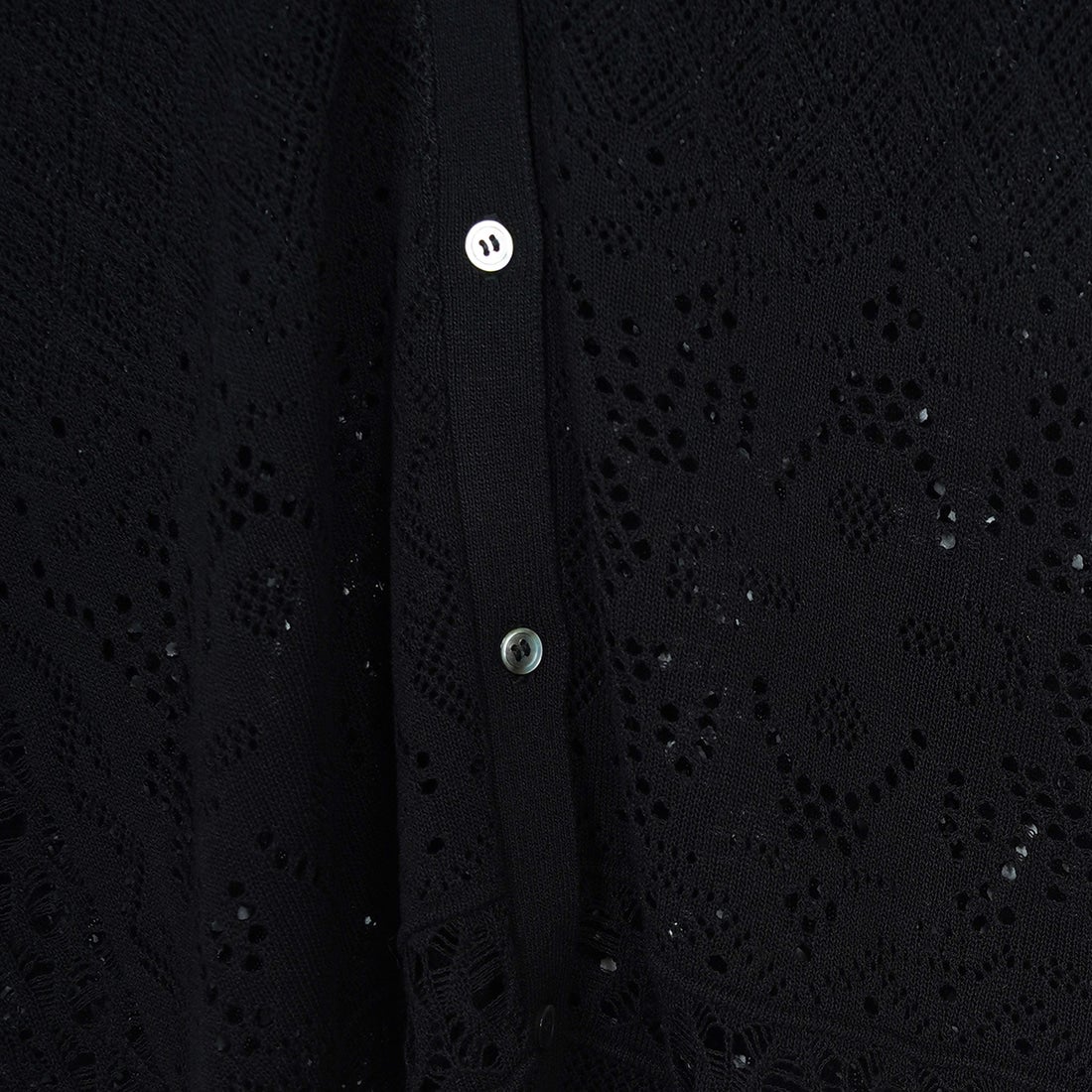 CLOCHE [クロシェ] レース編みニットシャツカーデ [51285553] ﾌﾞﾗｯｸ