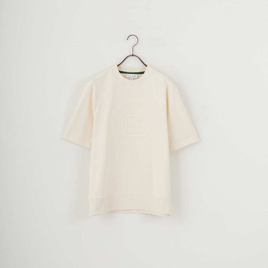 LACOSTE [ラコステ] ロゴ刺繍ショートスリーブスウェット [SH6418] XFJ ECRU
