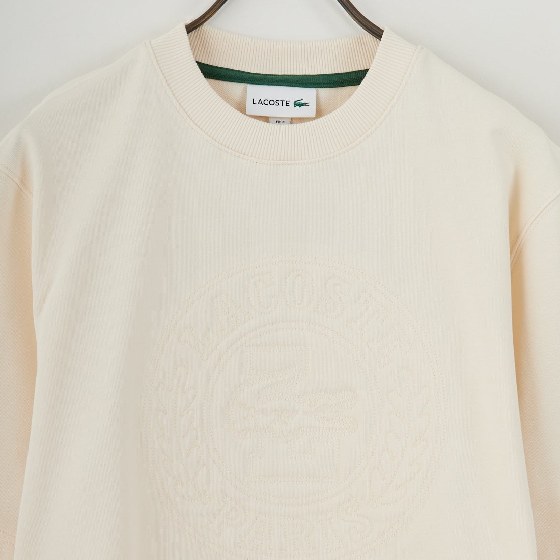 LACOSTE [ラコステ] ロゴ刺繍ショートスリーブスウェット [SH6418] XFJ ECRU