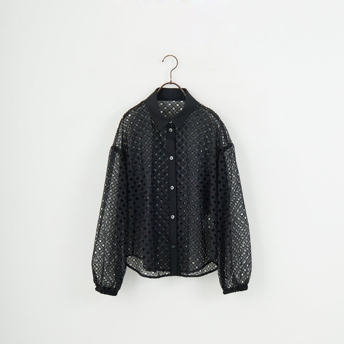 STELLA CIFFON [ステラシフォン] ジオメトリーレース刺繍シャツ [ST1