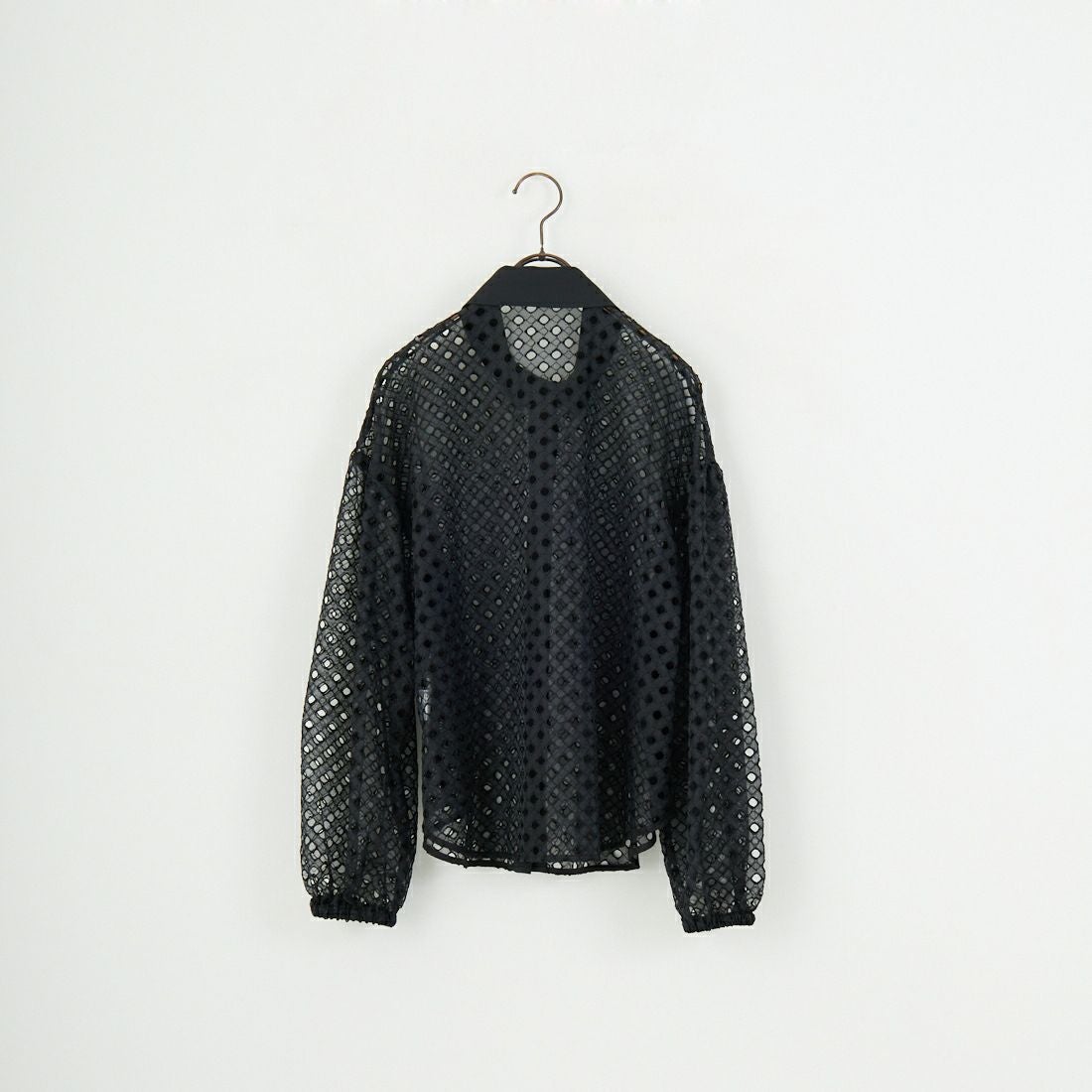 STELLA CIFFON [ステラシフォン] ジオメトリーレース刺繍シャツ [ST1-25403] 80 BLACK