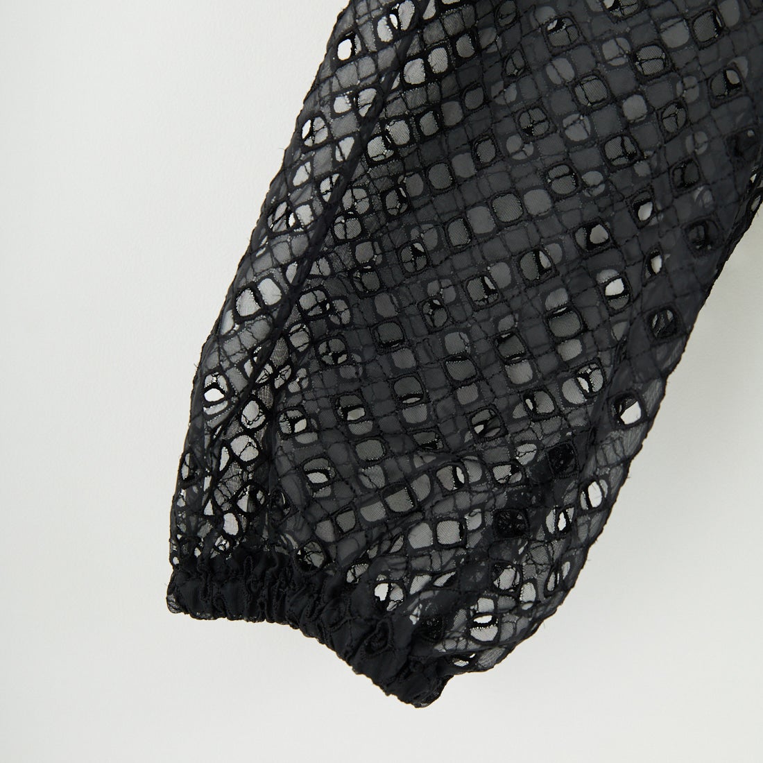 STELLA CIFFON [ステラシフォン] ジオメトリーレース刺繍シャツ [ST1-25403] 80 BLACK