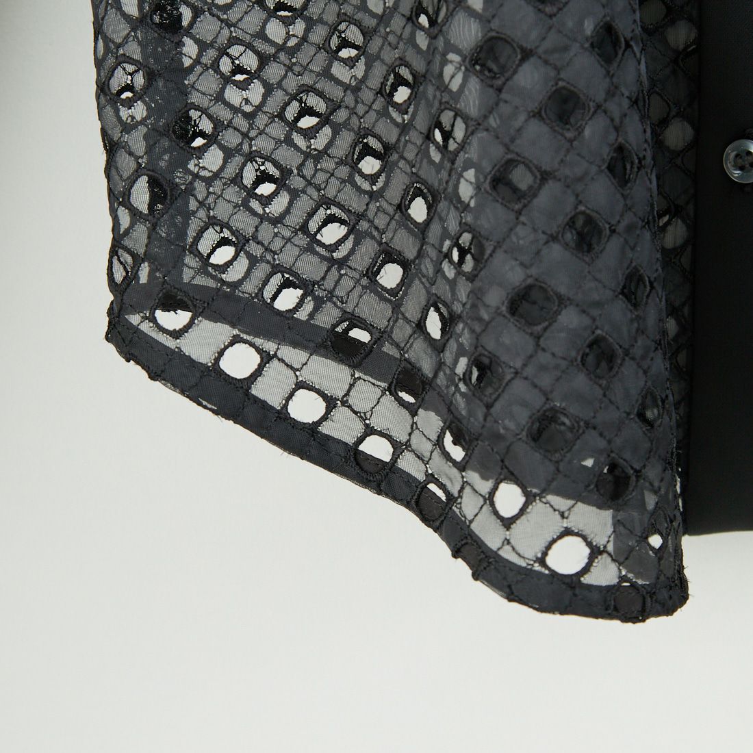 STELLA CIFFON [ステラシフォン] ジオメトリーレース刺繍シャツ [ST1-25403] 80 BLACK