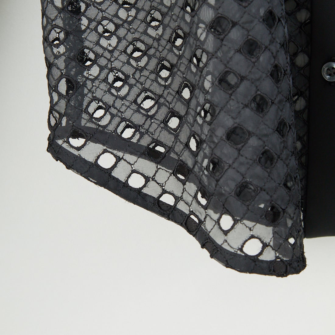 STELLA CIFFON [ステラシフォン] ジオメトリーレース刺繍シャツ [ST1-25403] 80 BLACK