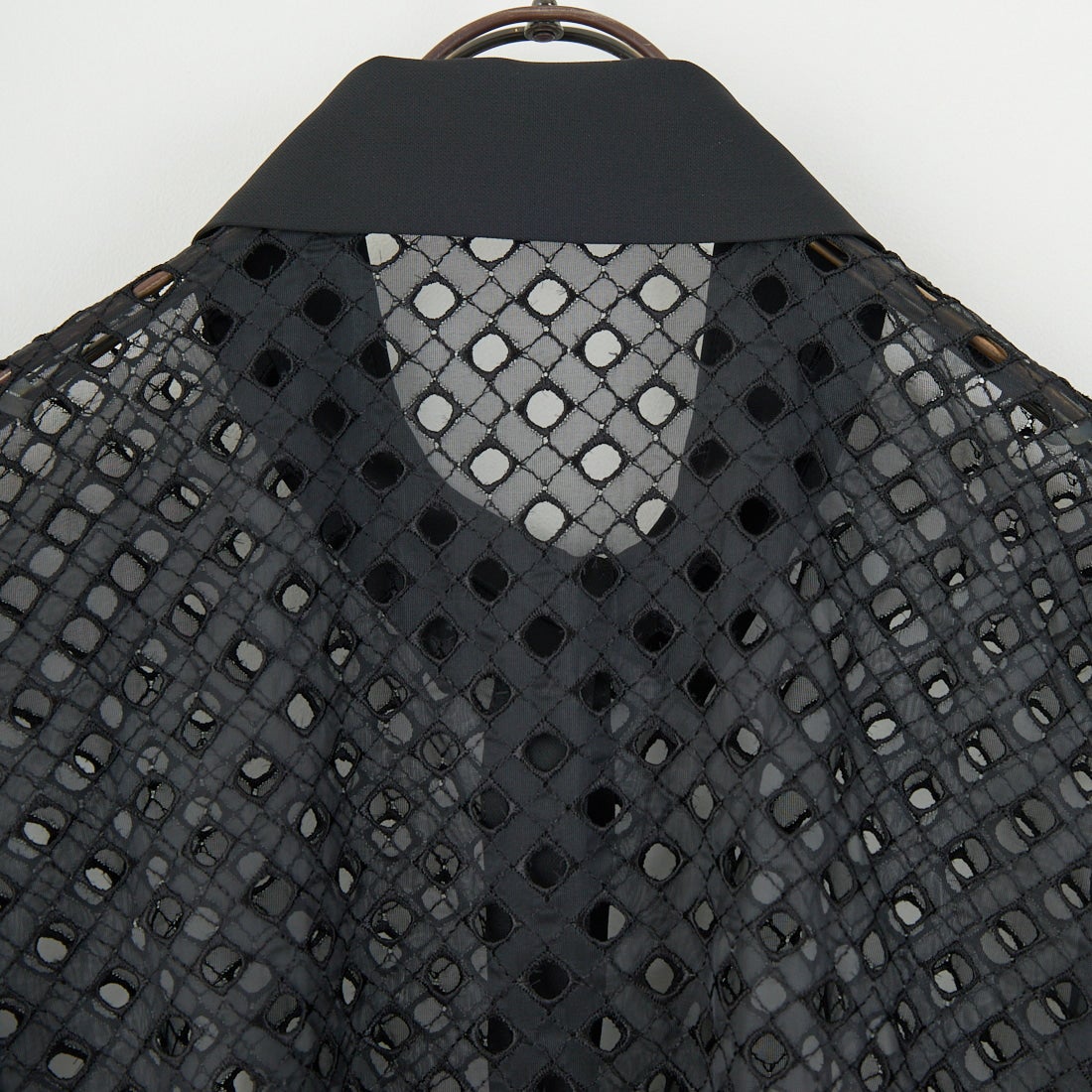 STELLA CIFFON [ステラシフォン] ジオメトリーレース刺繍シャツ [ST1-25403] 80 BLACK