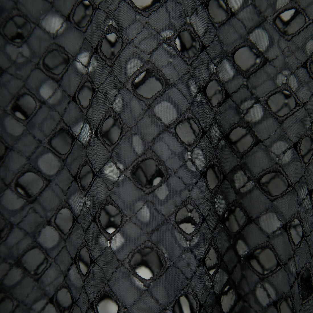 STELLA CIFFON [ステラシフォン] ジオメトリーレース刺繍シャツ [ST1-25403] 80 BLACK