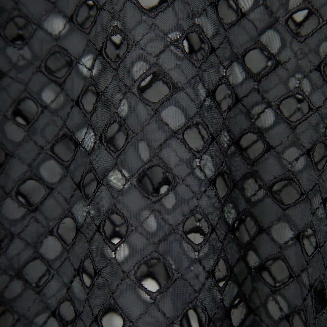 STELLA CIFFON [ステラシフォン] ジオメトリーレース刺繍シャツ [ST1-25403] 80 BLACK