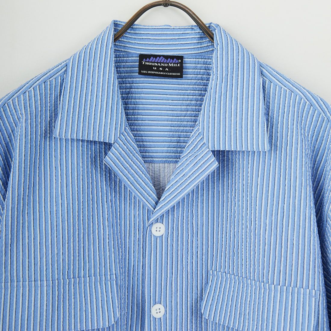 THOUSAND MILE [サウザンド マイル] ショートスリーブシャツ ストライプ [TM251ST00091] BLUE ST