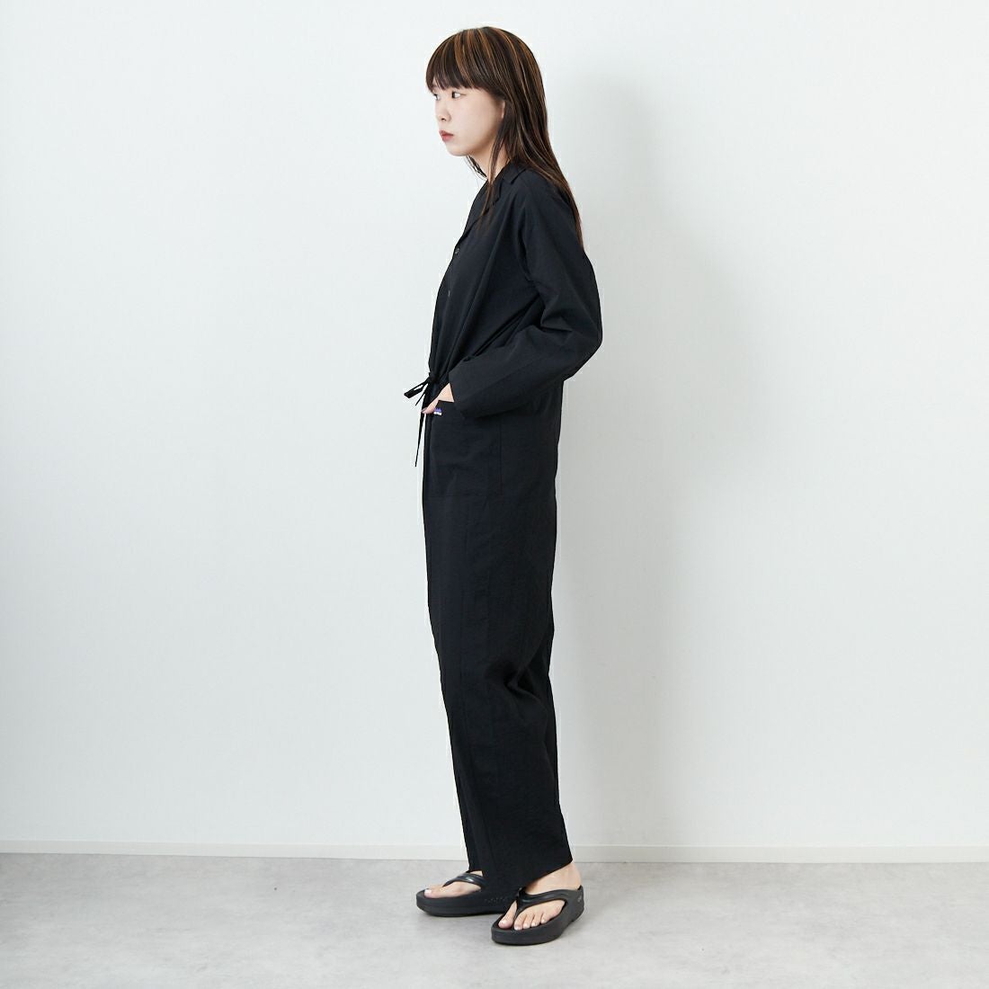 THOUSAND MILE [サウザンド マイル] オールインワン [TM251SS00152] BLACK &&モデル身長：167cm 着用サイズ：F&&