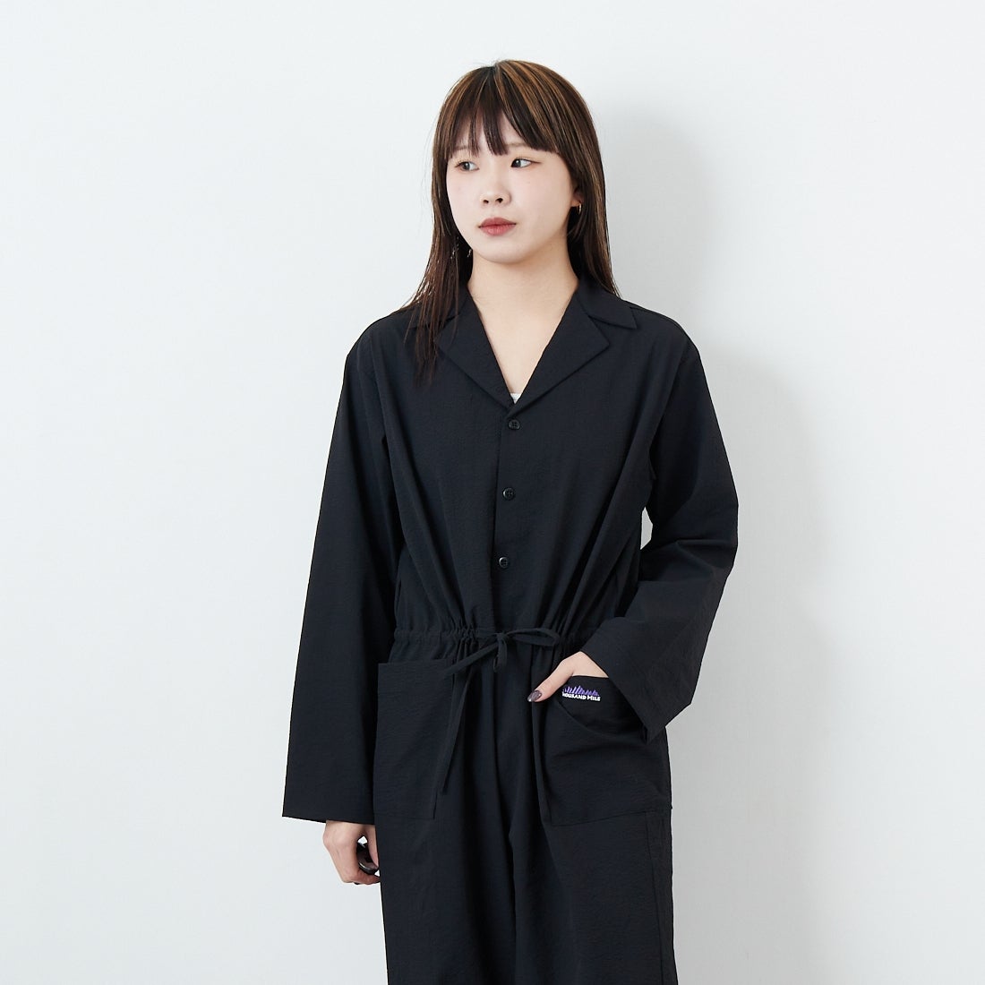 THOUSAND MILE [サウザンド マイル] オールインワン [TM251SS00152] BLACK &&モデル身長：167cm 着用サイズ：F&&