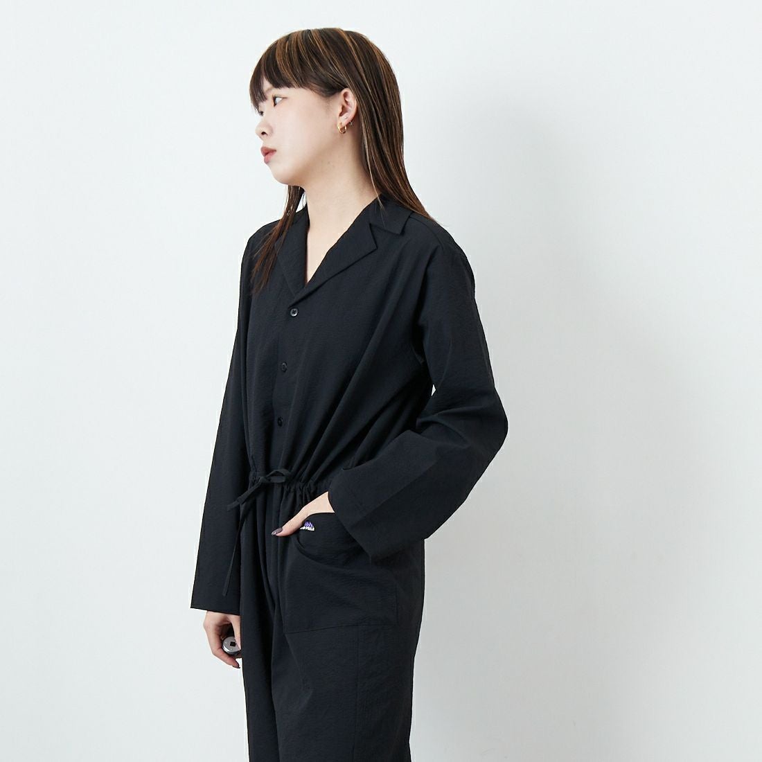 THOUSAND MILE [サウザンド マイル] オールインワン [TM251SS00152] BLACK &&モデル身長：167cm 着用サイズ：F&&