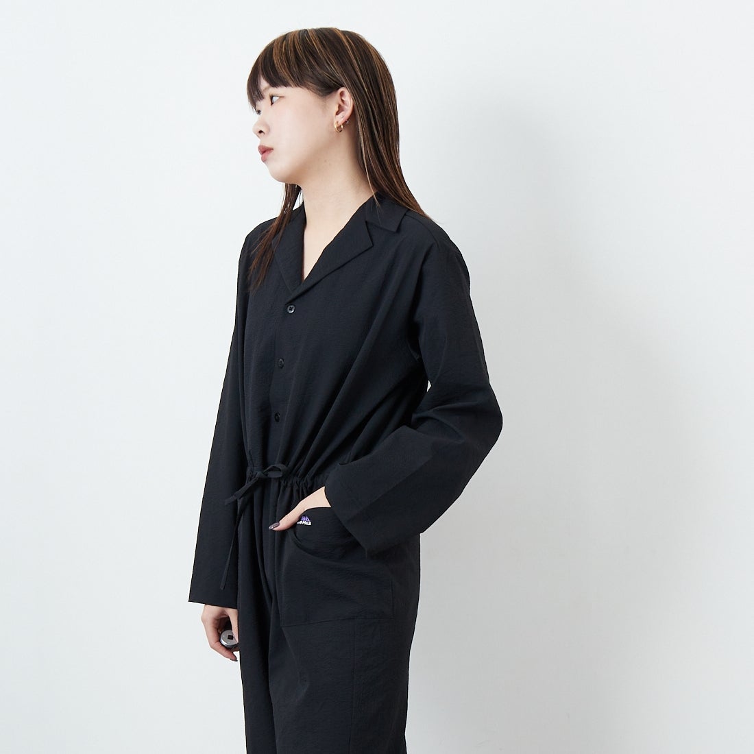 THOUSAND MILE [サウザンド マイル] オールインワン [TM251SS00152] BLACK &&モデル身長：167cm 着用サイズ：F&&