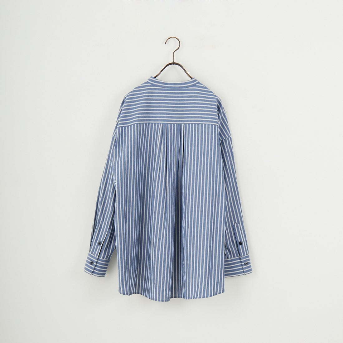 marmors [マルモア] バンドカラー ストライプブラウス [0225101029] BLUE