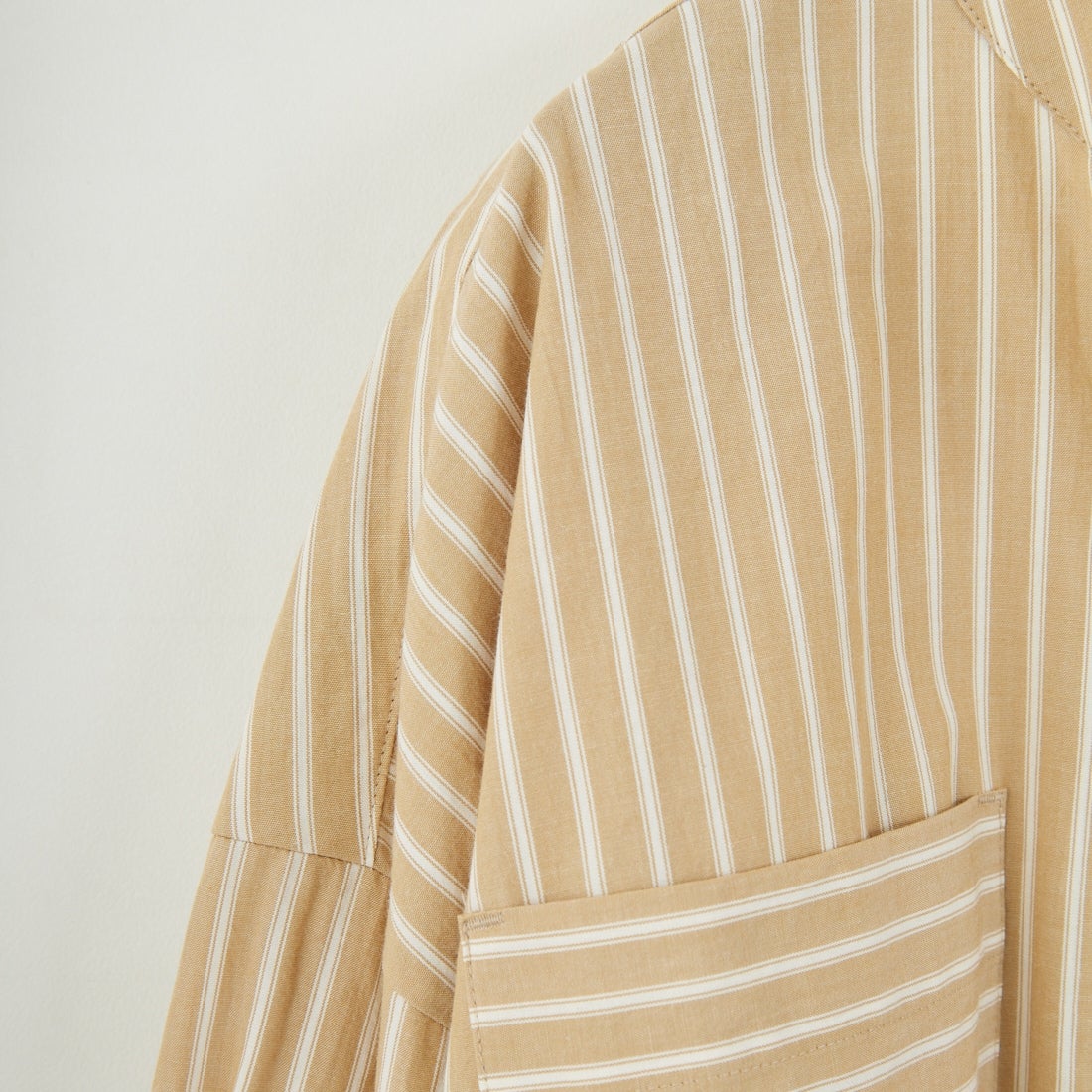 marmors [マルモア] バンドカラー ストライプブラウス [0225101029] BEIGE