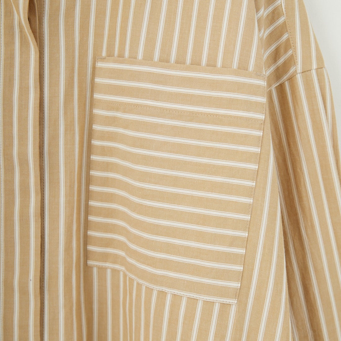 marmors [マルモア] バンドカラー ストライプブラウス [0225101029] BEIGE