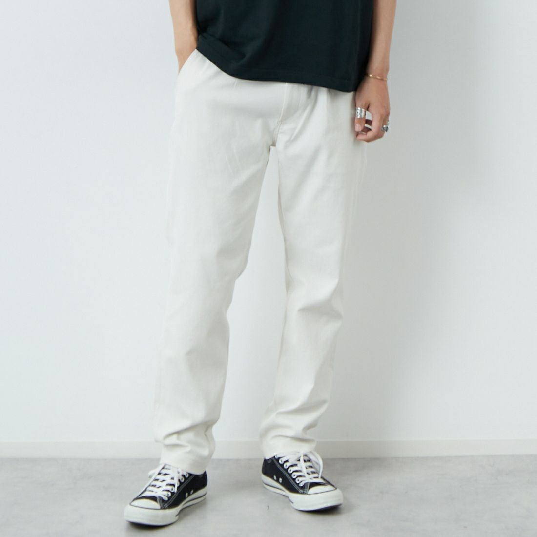 Jeans Factory Clothes [ジーンズファクトリークローズ] シェリタリングドライオックス1Pイージートラウザー [JFC-252-002] 68 OFF &&モデル身長：179cm 着用サイズ：XL&&