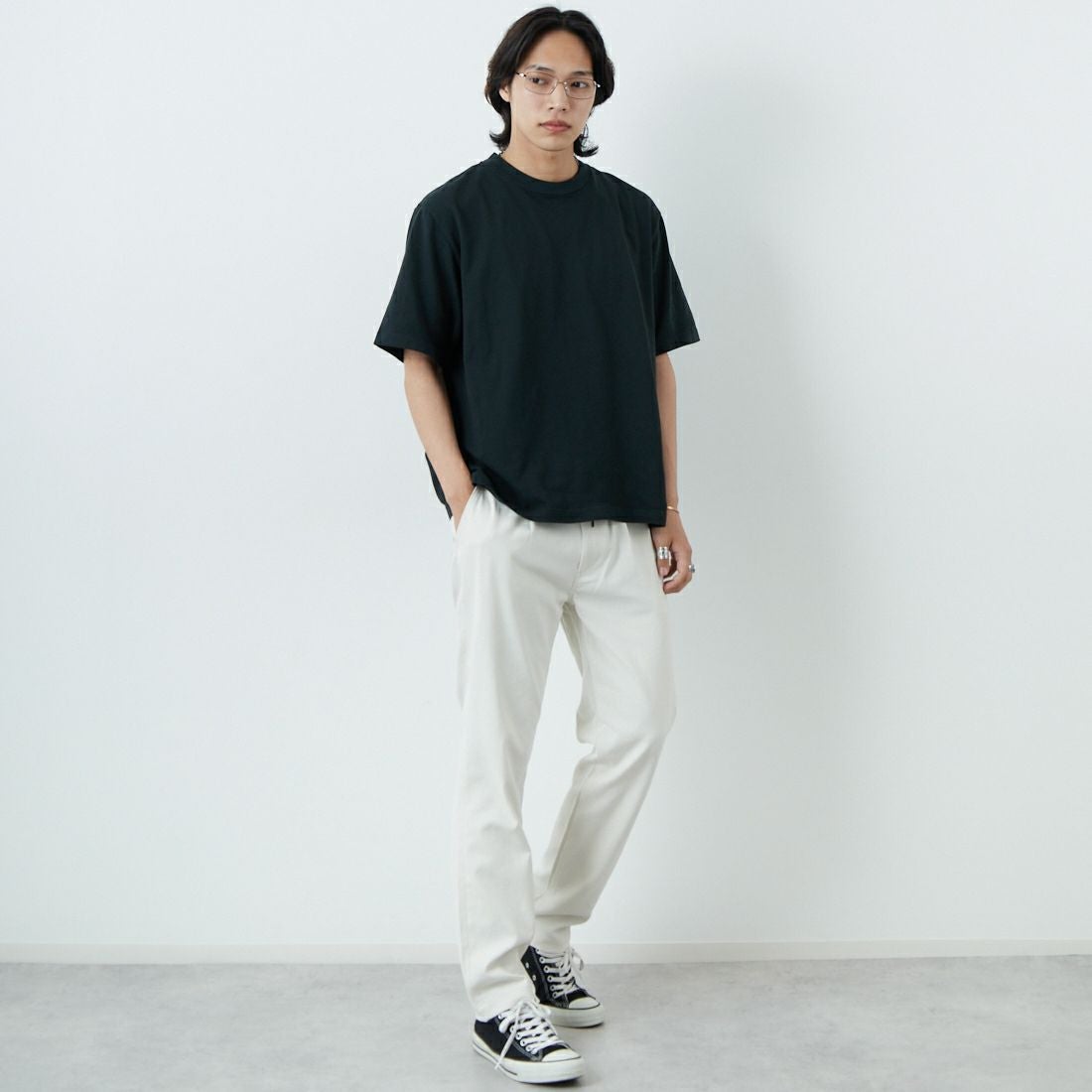 Jeans Factory Clothes [ジーンズファクトリークローズ] シェリタリングドライオックス1Pイージートラウザー [JFC-252-002] 68 OFF &&モデル身長：179cm 着用サイズ：XL&&