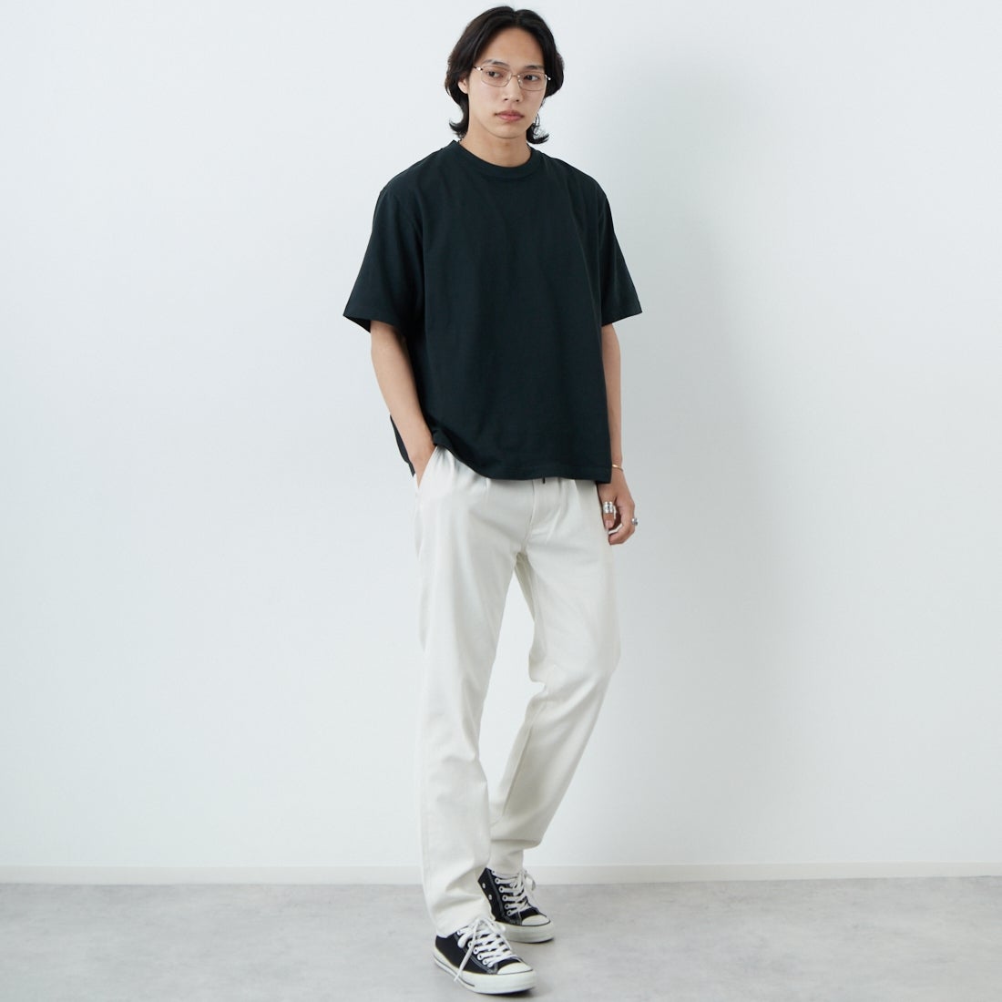 Jeans Factory Clothes [ジーンズファクトリークローズ] シェリタリングドライオックス1Pイージートラウザー [JFC-252-002] 68 OFF &&モデル身長：179cm 着用サイズ：XL&&