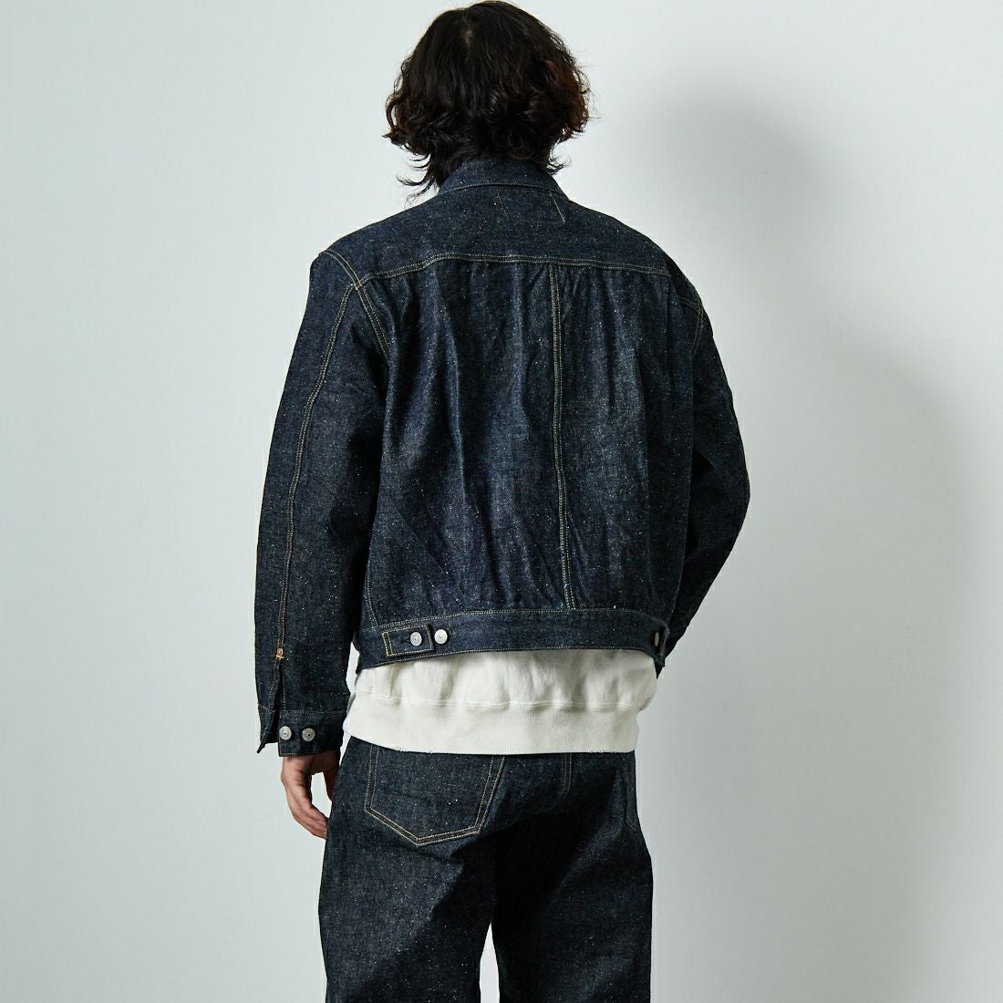 GOLD [ゴールド] 14オンス デニムジャケット [GL15674A] 128 NAVY &&モデル身長：179cm 着用サイズ：M&&