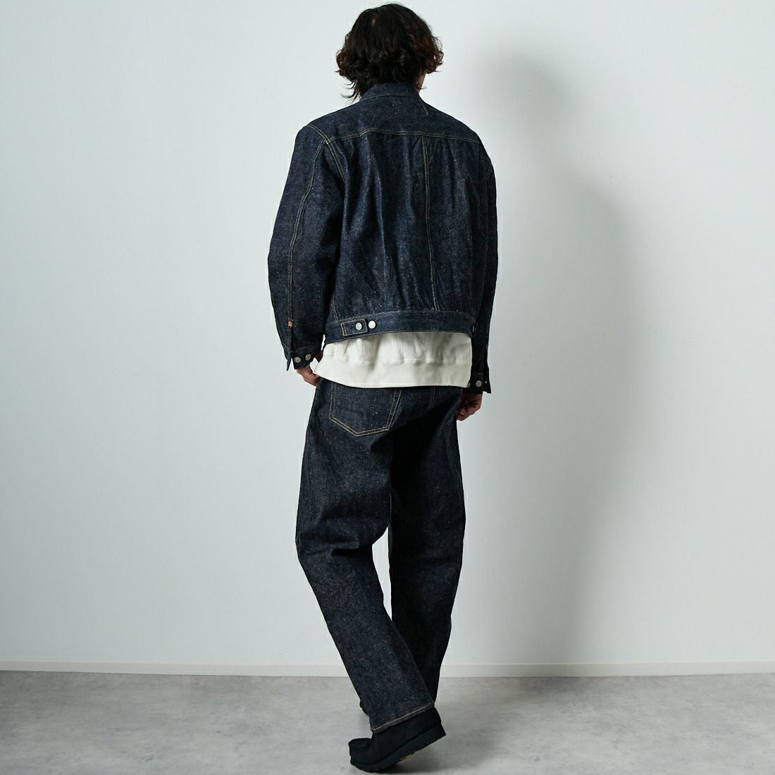 GOLD [ゴールド] 14オンス デニムジャケット [GL15674A] 128 NAVY &&モデル身長：179cm 着用サイズ：M&&