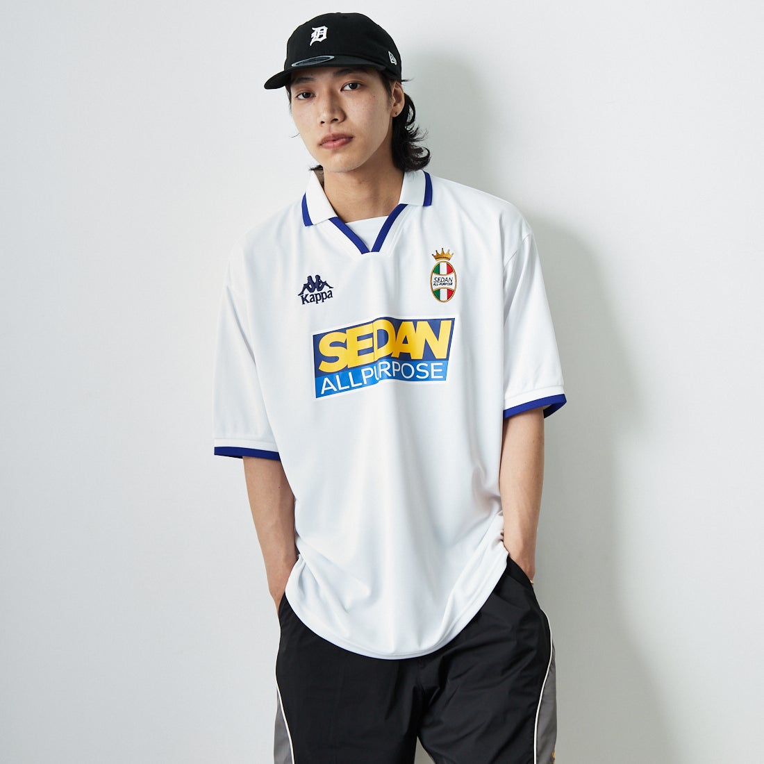 SEDAN ALL-PURPOSE [セダン オールパーパス] Kappa ゲームシャツ [SD25S-CT11] BIANCO &&モデル身長：179cm 着用サイズ：L&&