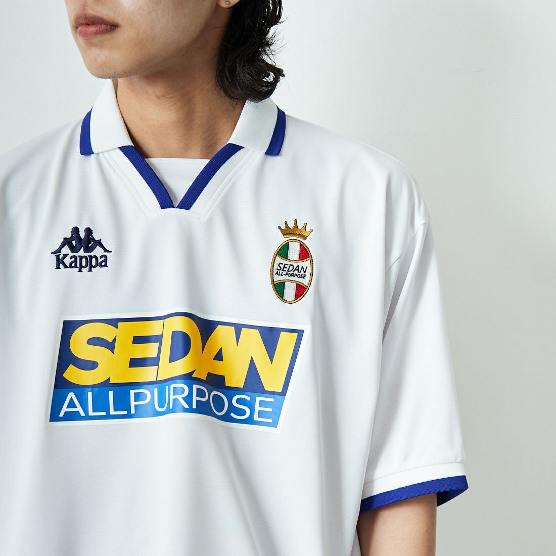 SEDAN ALL-PURPOSE [セダン オールパーパス] Kappa ゲームシャツ [SD25S-CT11] BIANCO &&モデル身長：179cm 着用サイズ：L&&