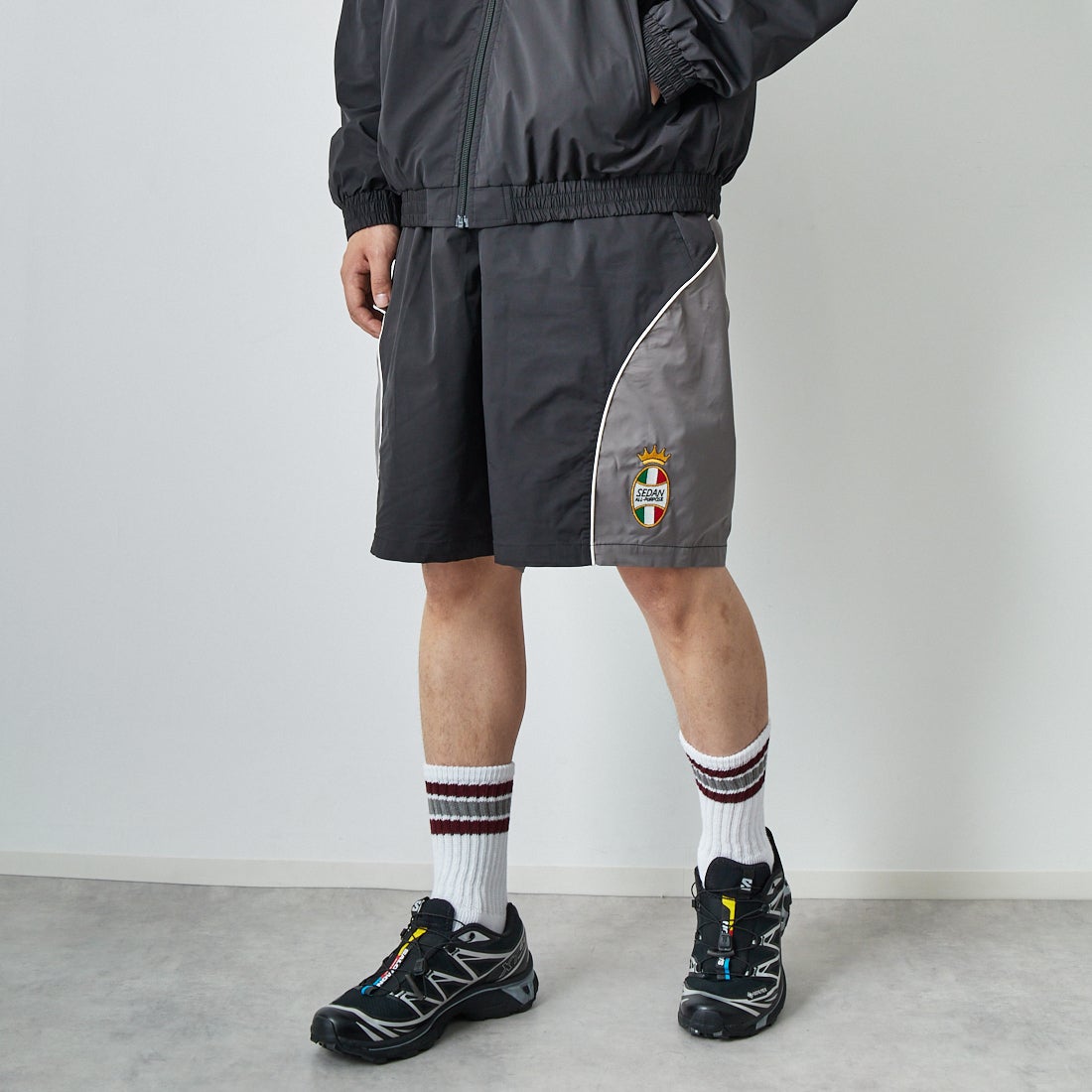 SEDAN ALL-PURPOSE [セダン オールパーパス] Kappa プレゼンテーションショーツ [SD25S-PT08] NERO &&モデル身長：179cm 着用サイズ：L&&