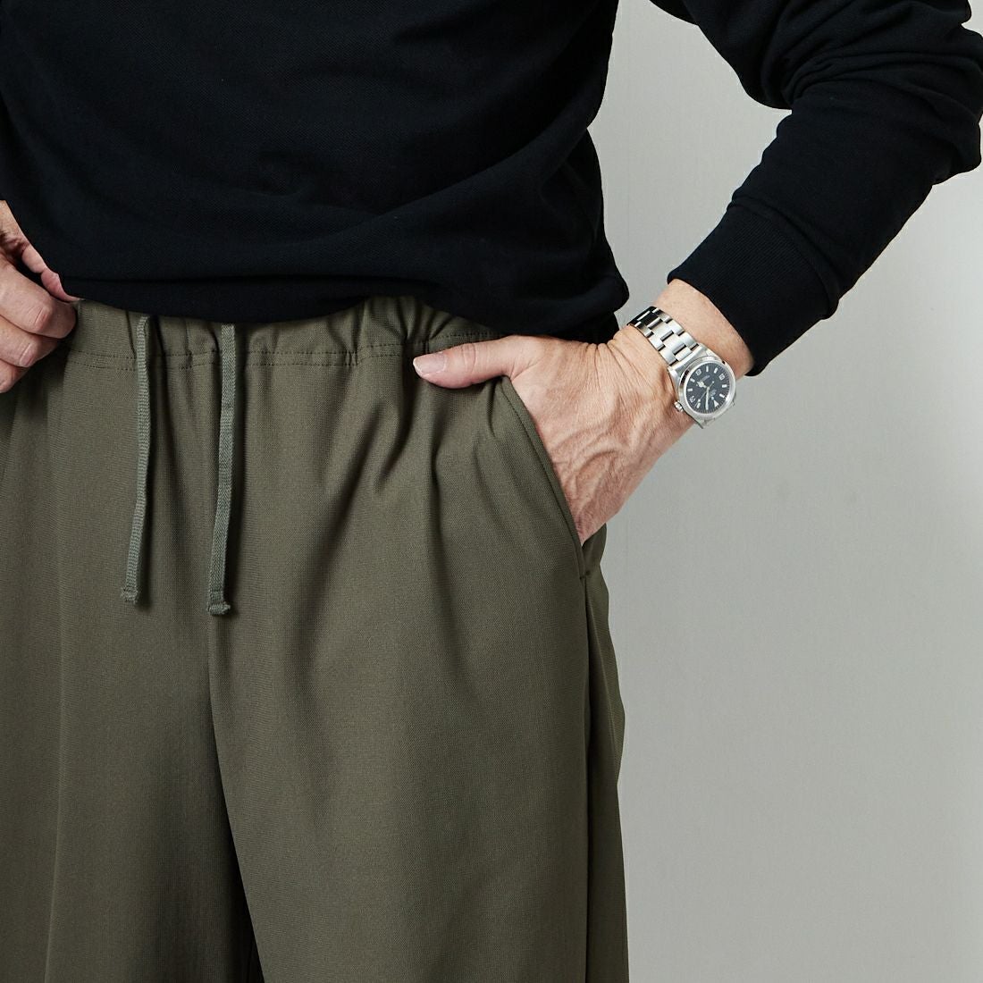 STILL BY HAND [スティルバイハンド] 別注 スリムテーパードパンツ [2501JF-EX05-JF] OLIVE