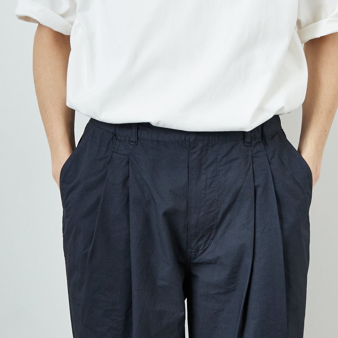 STILL BY HAND [スティルバイハンド] 別注 製品染めツータックテーパードパンツ [2501JF-EX01-JF] CHARCOAL