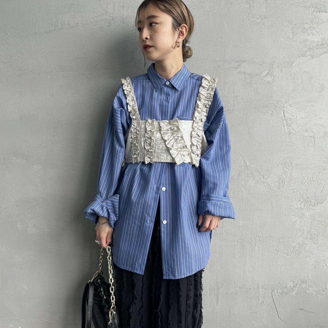 nenom [ネノム] マルチWAY箔フリルビスチェ [NE25112001]｜ジーンズ