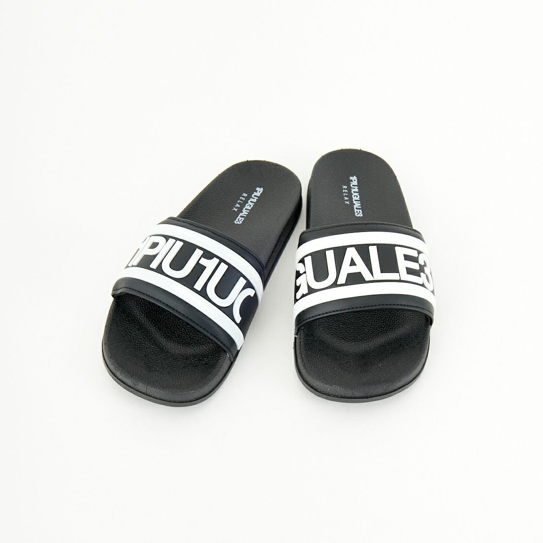 1PIU1UGUALE3 RELAX [ウノ ピゥ ウノ ウグァーレ トレ] ラインロゴシャワーサンダル [USX-25002] SN90 BLACK