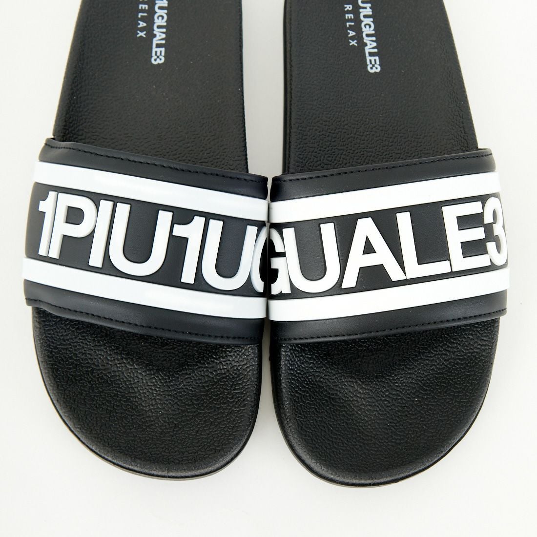 1PIU1UGUALE3 RELAX [ウノ ピゥ ウノ ウグァーレ トレ] ラインロゴシャワーサンダル [USX-25002] SN90 BLACK