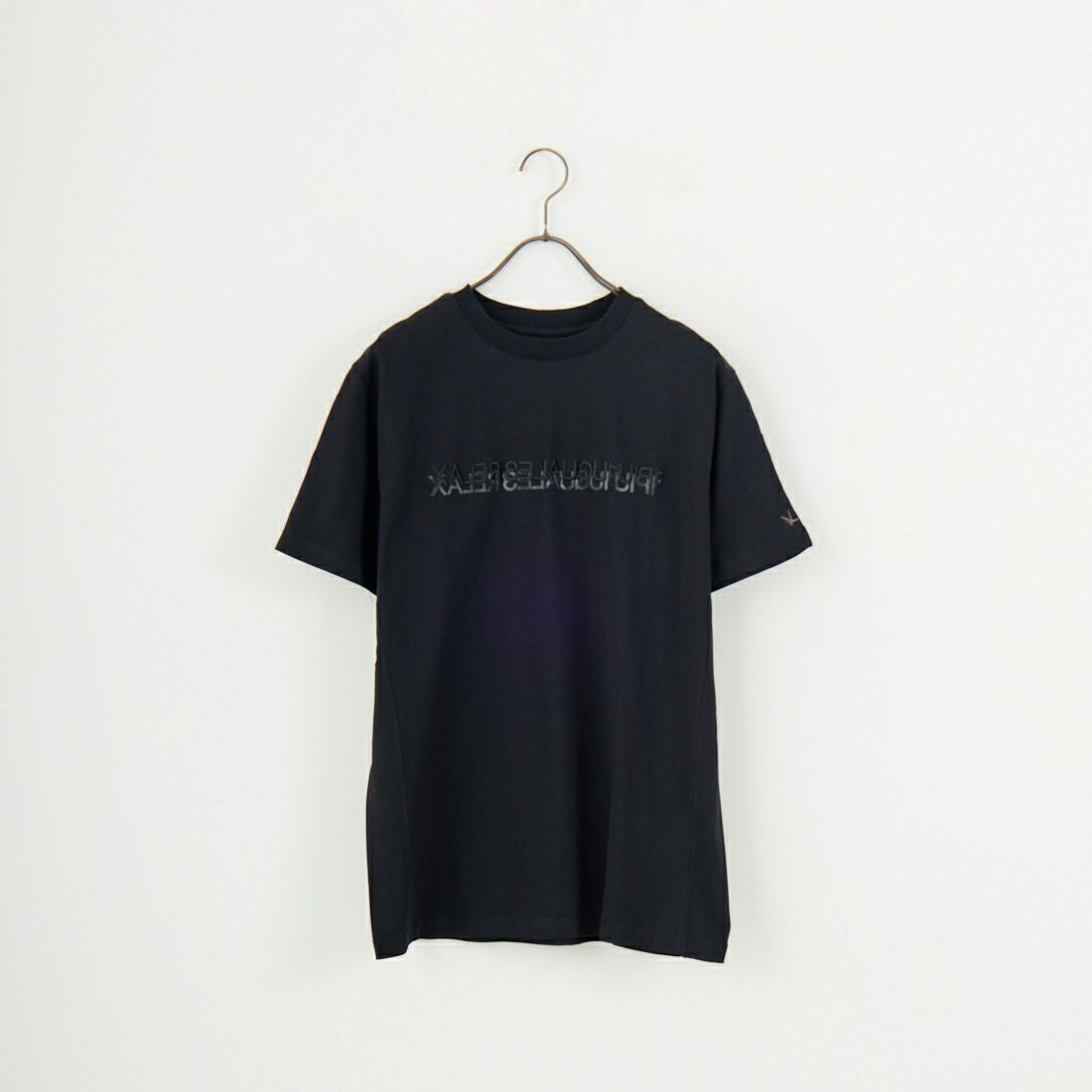 1PIU1UGUALE3 RELAX [ウノ ピゥ ウノ ウグァーレ トレ] 2重ロゴ半袖Tシャツ [UST-25079] SN90 BLACK