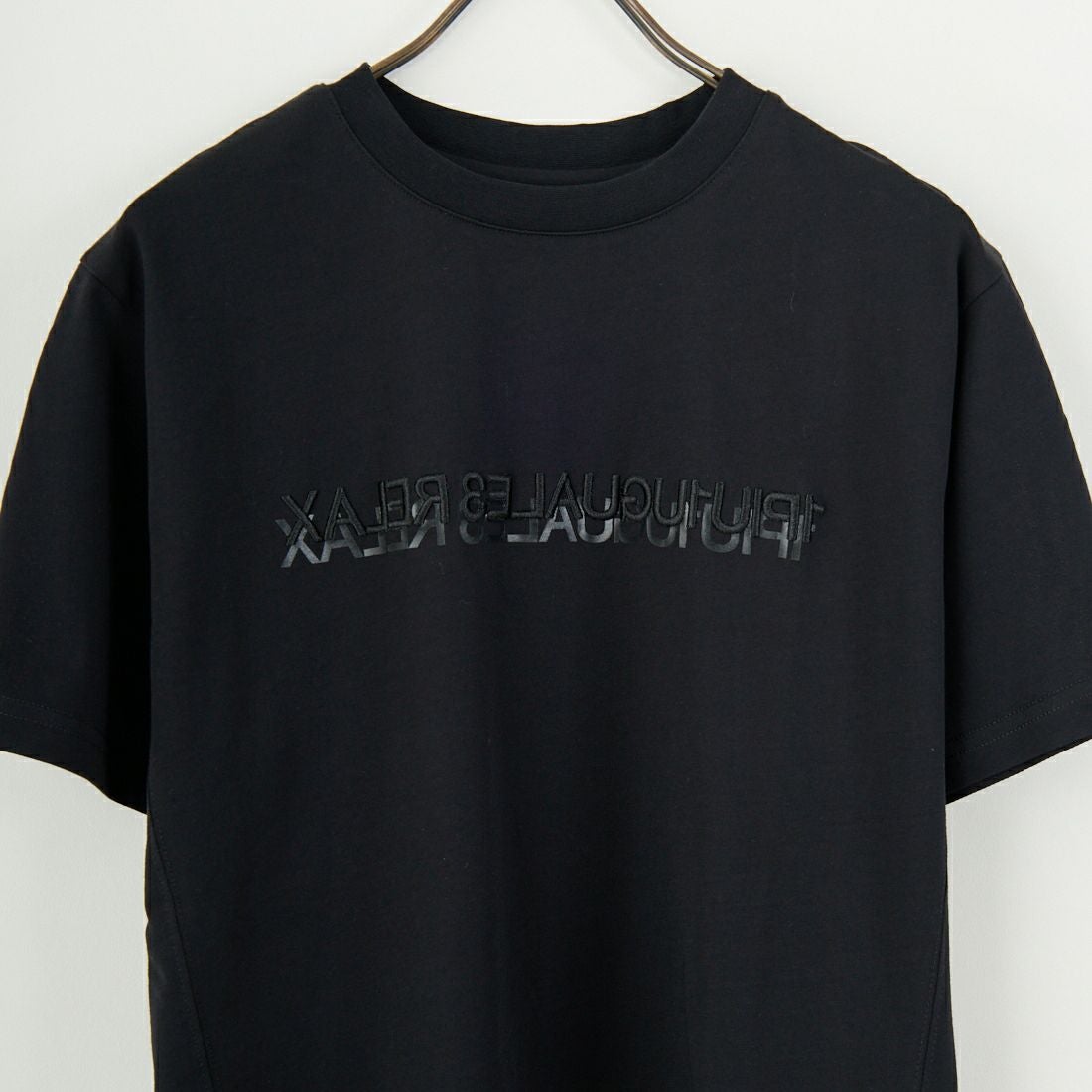 1PIU1UGUALE3 RELAX [ウノ ピゥ ウノ ウグァーレ トレ] 2重ロゴ半袖Tシャツ [UST-25079] SN90 BLACK