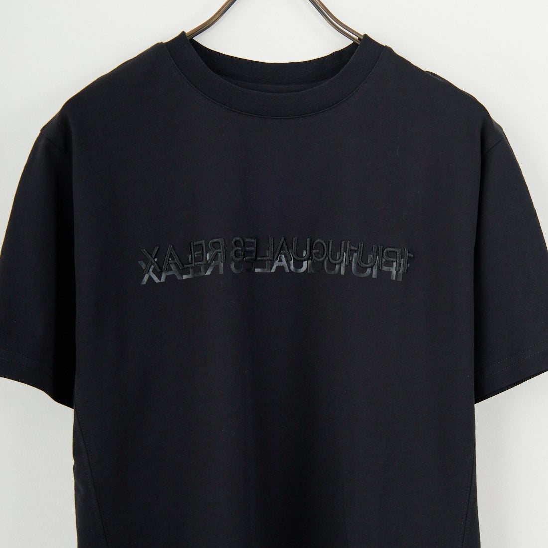 1PIU1UGUALE3 RELAX [ウノ ピゥ ウノ ウグァーレ トレ] 2重ロゴ半袖Tシャツ [UST-25079] SN90 BLACK