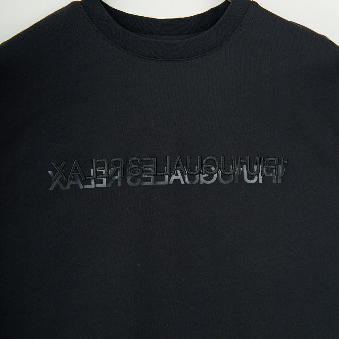 1PIU1UGUALE3 RELAX [ウノ ピゥ ウノ ウグァーレ トレ] 2重ロゴ半袖Tシャツ [UST-25079] SN90 BLACK