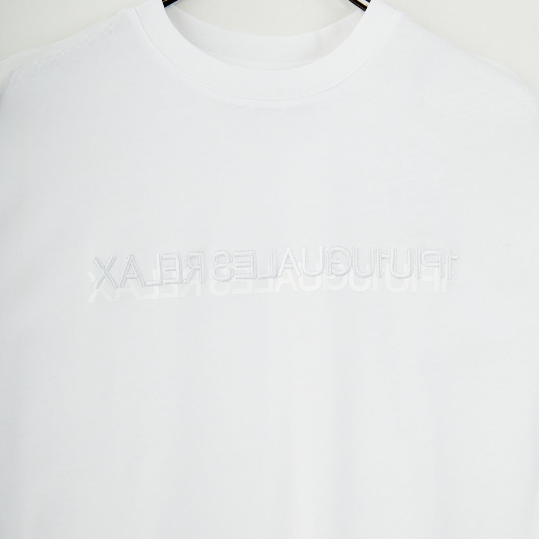 1PIU1UGUALE3 RELAX [ウノ ピゥ ウノ ウグァーレ トレ] 2重ロゴ半袖Tシャツ [UST-25079] SN10 WHITE