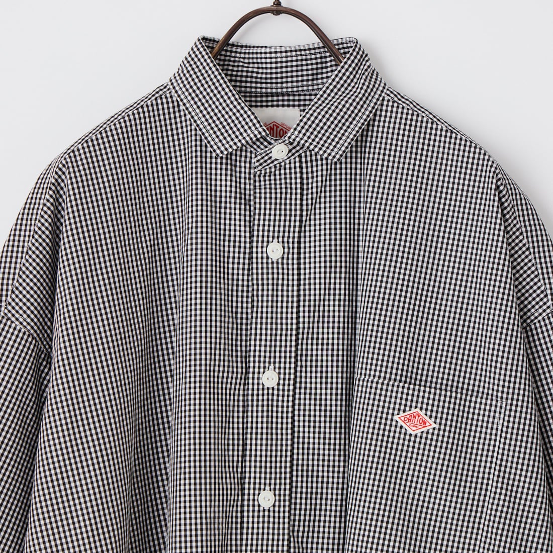 DANTON [ダントン] ショートスリーブ プルオーバードレス [JD-3655CPP] BK GINGHAM