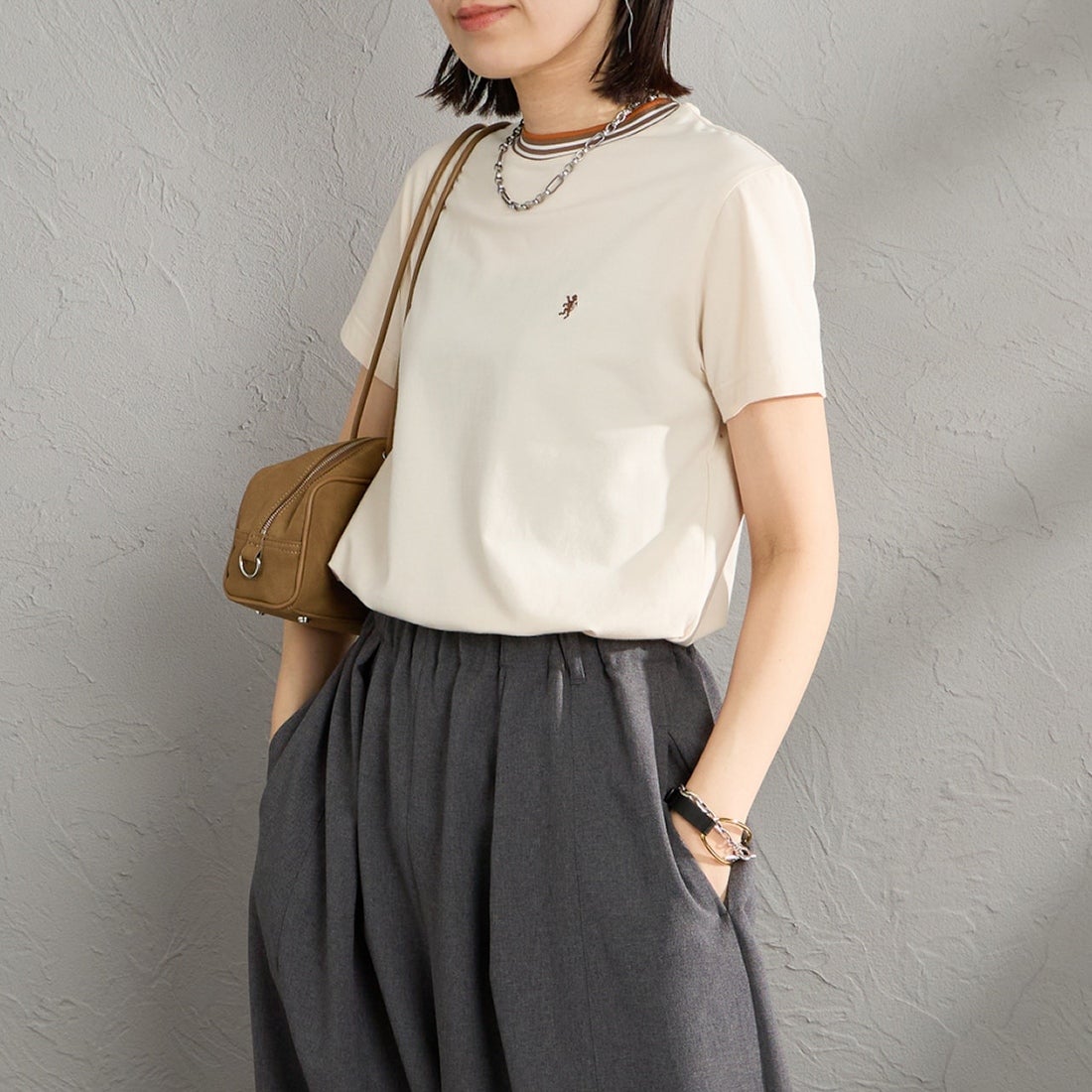 BEIGE/BROW&&モデル身長：160cm 着用サイズ：14&&