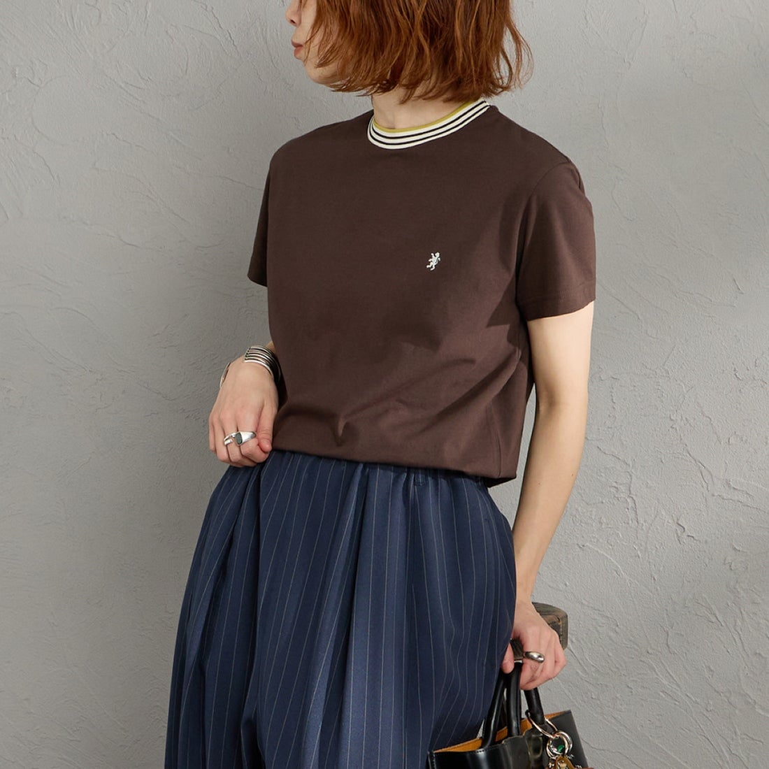 BROWN/ECRU&&モデル身長：158cm 着用サイズ：14&&