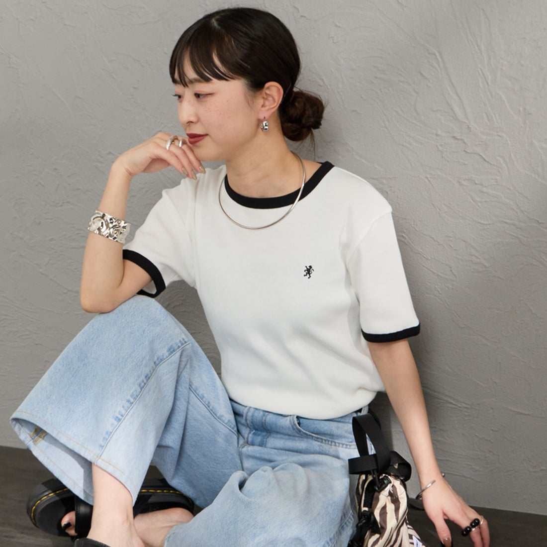 Gymphlex [ジムフレックス] クルーネックリンガーTシャツ [GY-C0326VRL