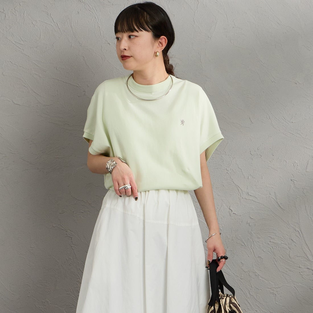 Gymphlex [ジムフレックス] クルーネックフレンチスリーブプルオーバー [GY-C0361FLK] LT.GREEN &&モデル身長：150cm 着用サイズ：14&&