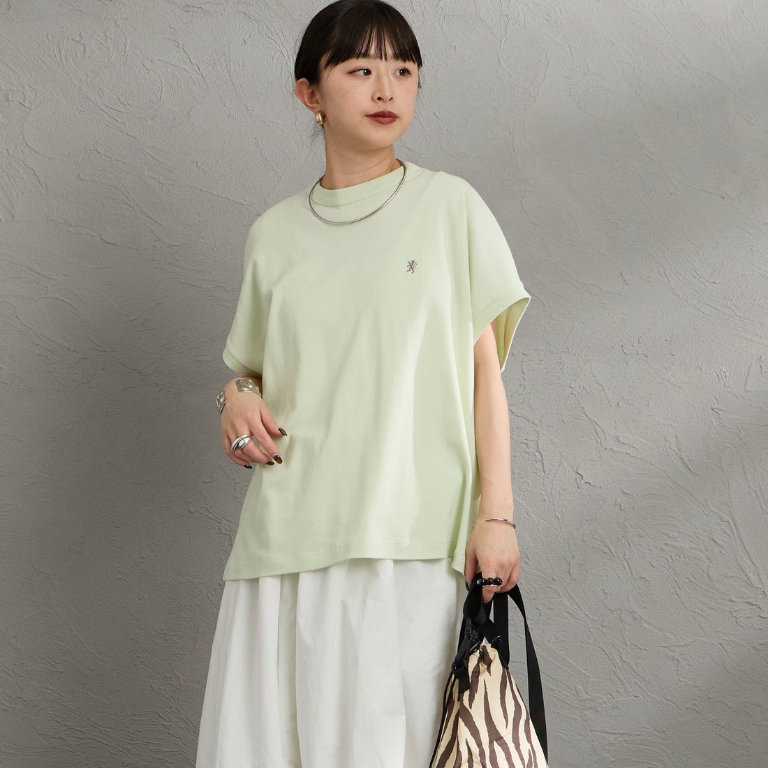 Gymphlex [ジムフレックス] クルーネックフレンチスリーブプルオーバー [GY-C0361FLK] LT.GREEN &&モデル身長：150cm 着用サイズ：14&&
