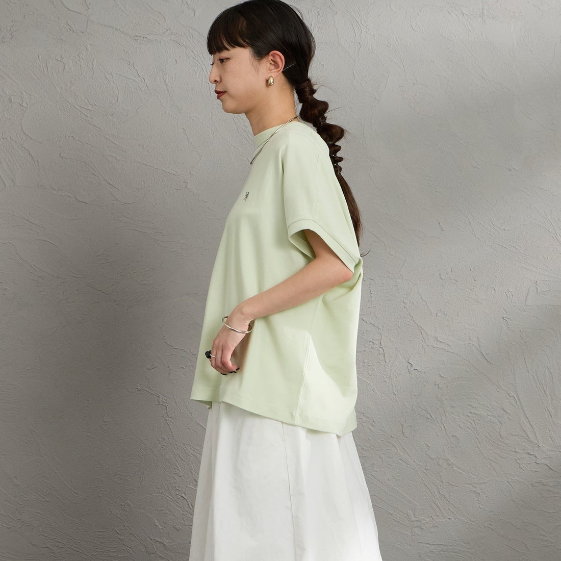 Gymphlex [ジムフレックス] クルーネックフレンチスリーブプルオーバー [GY-C0361FLK] LT.GREEN &&モデル身長：150cm 着用サイズ：14&&