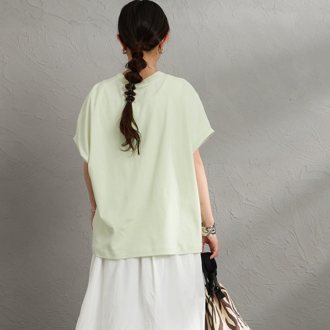 Gymphlex [ジムフレックス] クルーネックフレンチスリーブプルオーバー [GY-C0361FLK] LT.GREEN &&モデル身長：150cm 着用サイズ：14&&